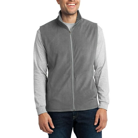 Just Blanks Microfleece Vest Anti-Pill Finish This Cool Weather Essential, Pearl Grey, 4XL