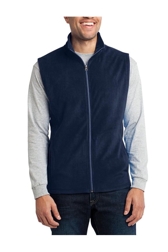Just Blanks Microfleece Vest Anti-Pill Finish This Cool Weather Essential, True Navy, 4XL