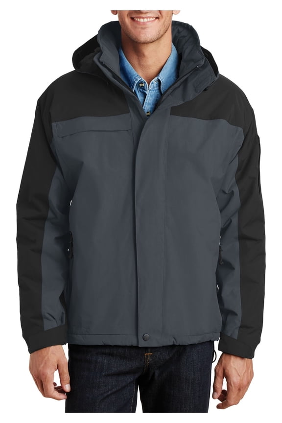 Just Blanks Nootka Jacket Waterproof Protection 100% Polyester Sherpa Fleece Body Lining, Graphite/Black, 4XL