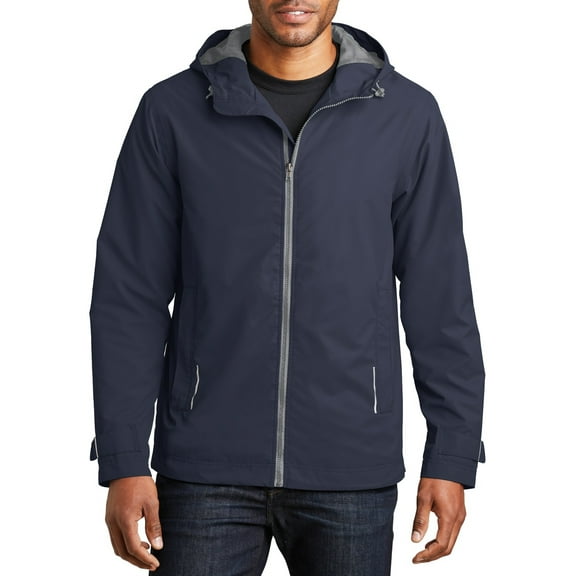 JustBlanks Mens Full Zip Front Waterproof Rain Jacket PU Coated Polyester Shell Mesh Lined Hooded