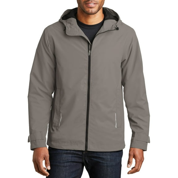 Just Blanks Northwest Slicker Lined Sleeves Attached Hood With Adjustable Locking Drawcord, Northern Grey, 4XL