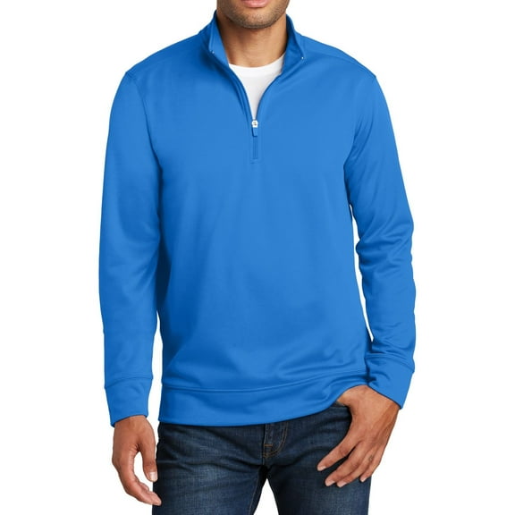 JustBlanks Mens 1 4 Zip Pullover Sweatshirt Polyester Fleece Long Sleeve Moisture Wicking Cadet Collar