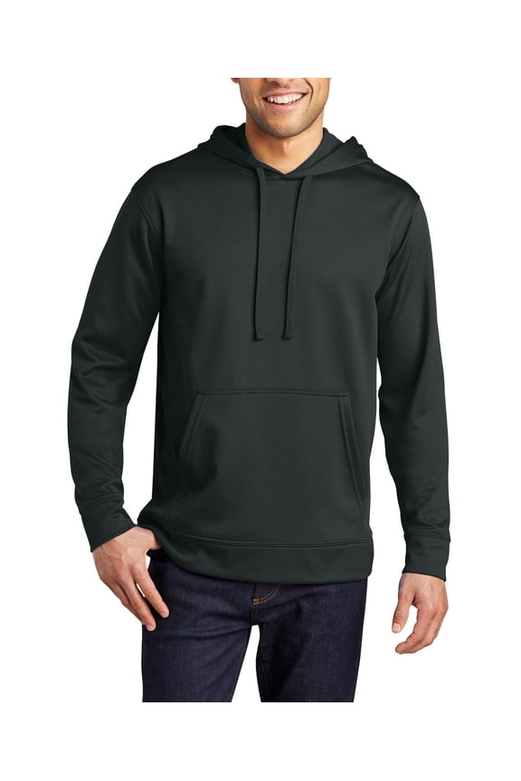 Performance Fleece Pullover Hoodie 100 Polyester Moisture Wicking Front Pocket