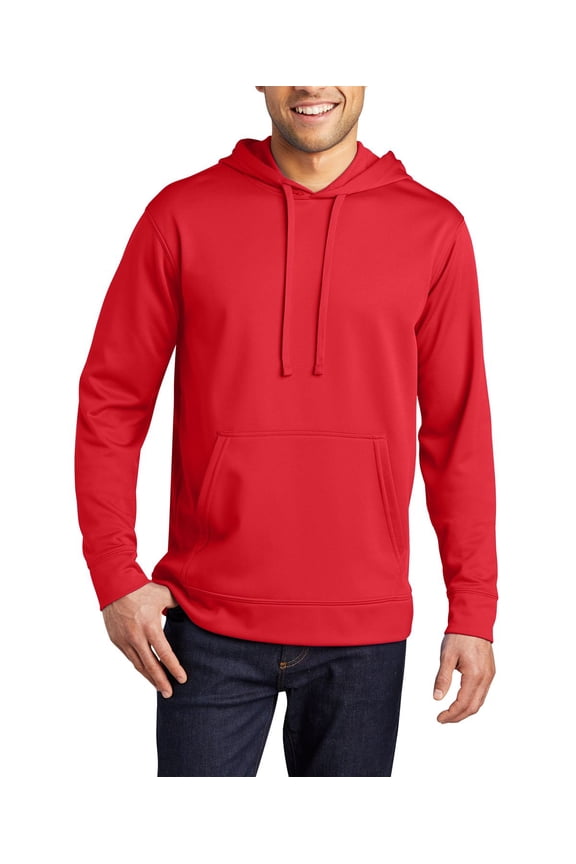 Performance Fleece Pullover Hoodie 100 Polyester Moisture Wicking Front Pocket