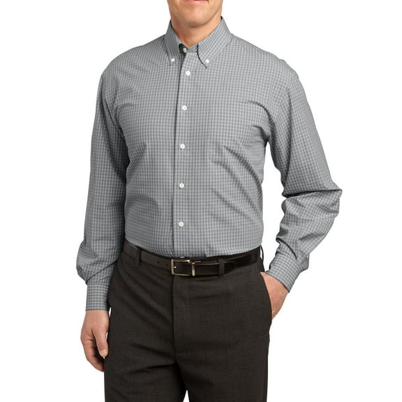 JustBlanks Plaid Pattern Easy Care Shirt Button Down Collar Long Sleeve