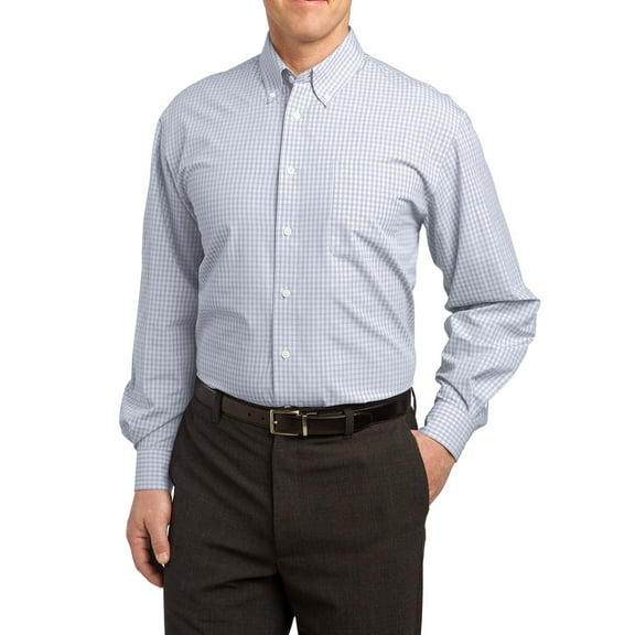 JustBlanks Plaid Pattern Easy Care Shirt Button Down Collar Long Sleeve