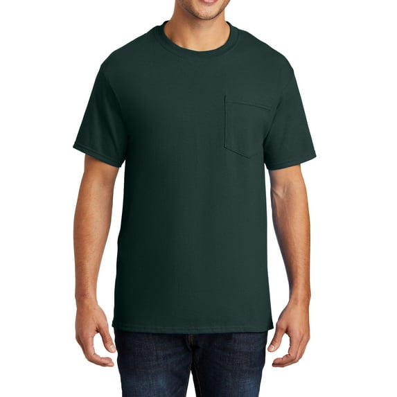 JustBlanks Pocket T Shirt 100 Cotton Crew Neck Short Sleeve Classic Fit