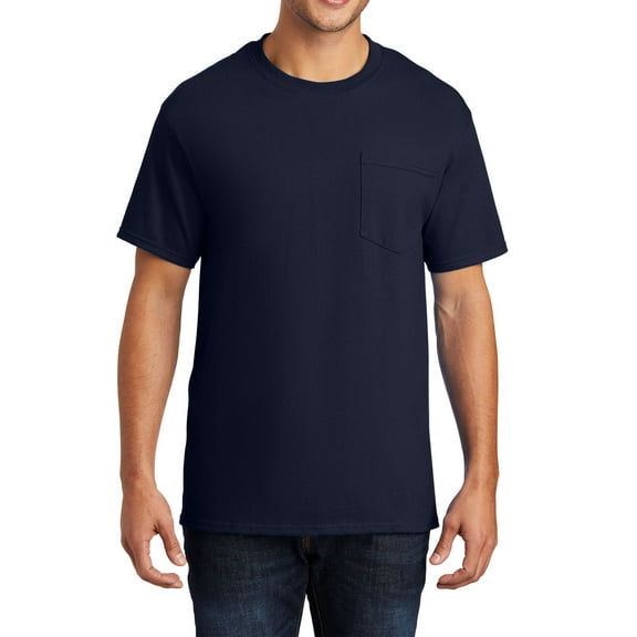JustBlanks Pocket T Shirt 100 Cotton Crew Neck Short Sleeve Classic Fit