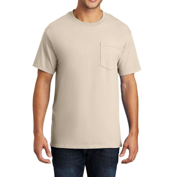 JustBlanks Pocket T Shirt 100 Cotton Crew Neck Short Sleeve Classic Fit