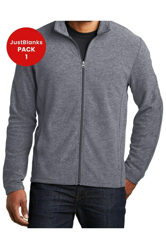 Just Blanks Port Authority F235 Heather Microfleece Full-Zip Jacket