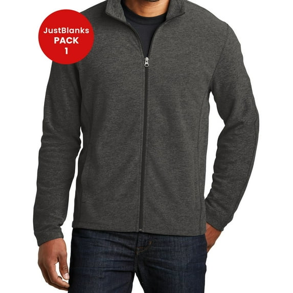 Just Blanks Port Authority F235 Heather Microfleece Full-Zip Jacket