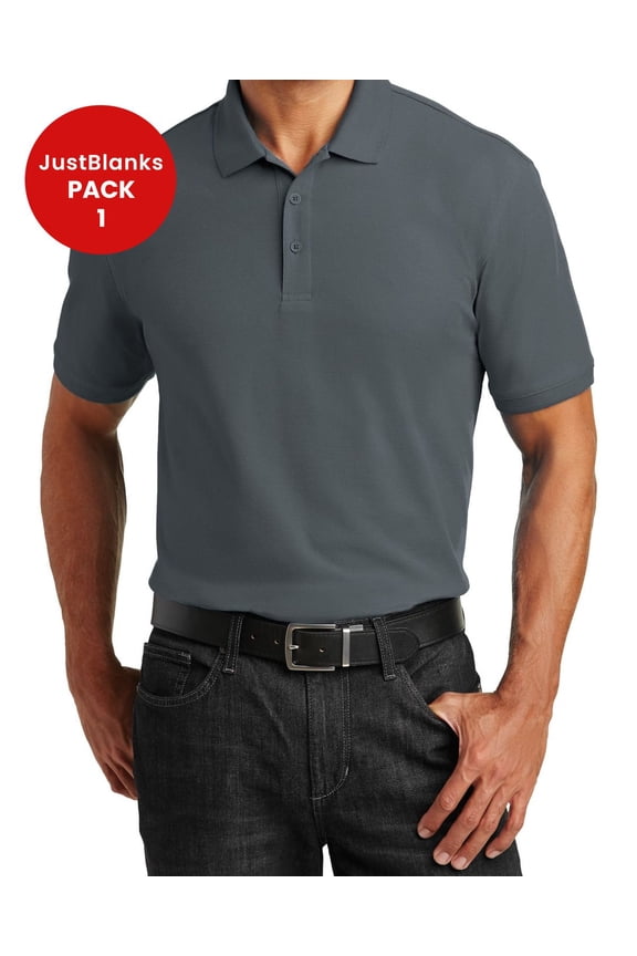 Core Classic Pique Polo Flat Knit Collar Cuffs 3 Button Placket