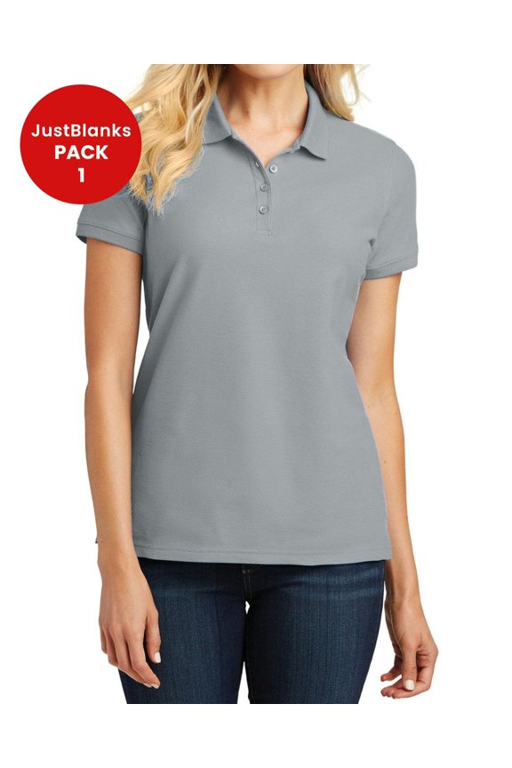 Ladies Core Classic Pique Polo 4 Button Placket with Dyed to Match Buttons