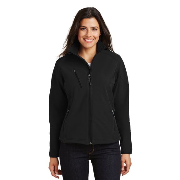 JustBlanks Ladies Textured Soft Shell Jacket Everyday Wear Front Zippered Pockets
