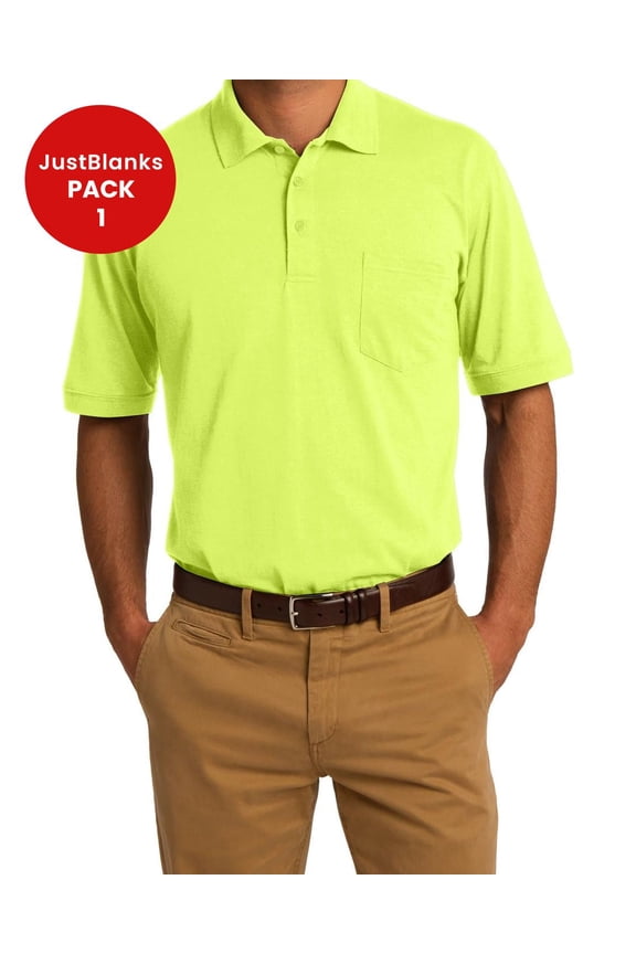 Core Blend Jersey Knit Pocket Polo Shirt Soft Durable Stain Resistant Casual Workwear Essential