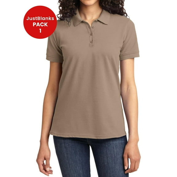 JustBlanks Ladies Core Blend Pique Polo With a Stain Release Finish