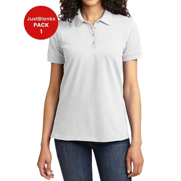 JustBlanks With a stain-release finish, this budget-minded polo is exceptionally durable Ladies Core Blend Pique Polo