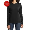 thumbnail image 1 of JustBlanks Ladies Long Sleeve Core Cotton Tee Open Hem Cuffs, 1 of 1