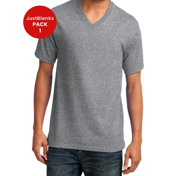 Just Blanks Port & Company PC54V Core Cotton V-Neck Tee