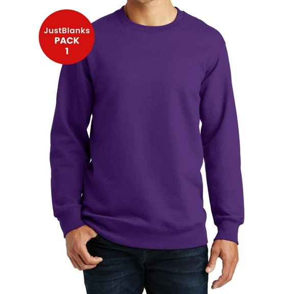 JustBlanks Fan Favorite Fleece Crewneck Sweatshirt This Smooth Faced Taped Neck
