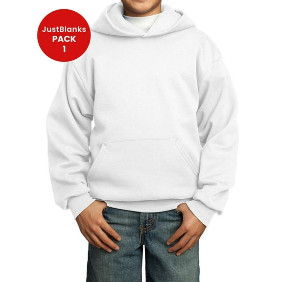 Just Blanks Port & Company PC90YH Youth Core Fleece Pullover Hooded Sweatshirt