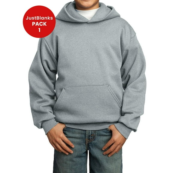 JustBlanks Youth Core Fleece Pullover Hooded Sweatshirt