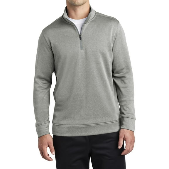 JustBlanks Mens Heather Fleece 1 4 Zip Pullover Moisture Wicking Polyester Cadet Collar Long Sleeve