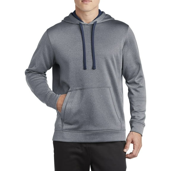 JustBlanks Mens Heather Fleece Hooded Pullover Polyester Moisture Wicking Fabric