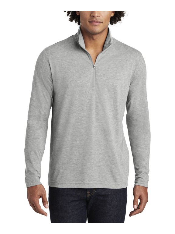 Tri Blend Wicking 1 4 Zip Pullover Moisture Wicking Lightweight Long Sleeve Top