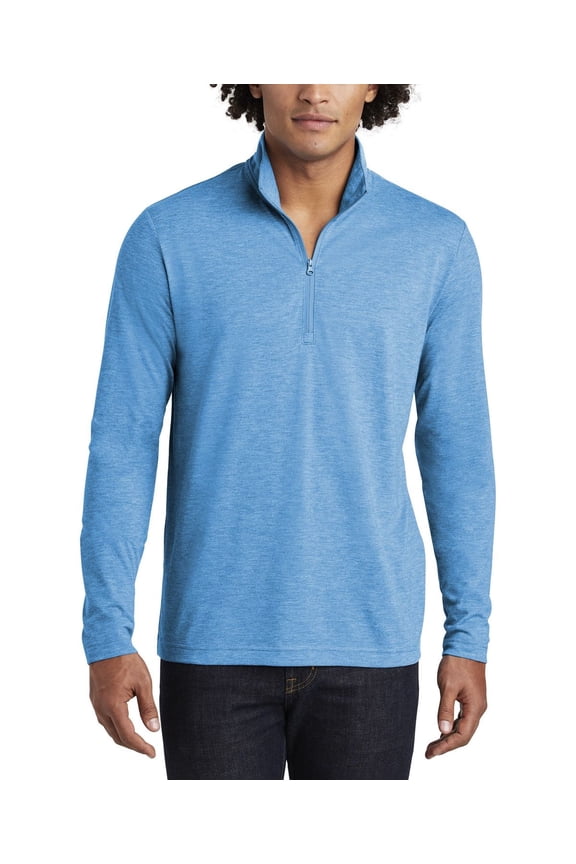 Tri Blend Wicking 1 4 Zip Pullover Moisture Wicking Lightweight Long Sleeve Top