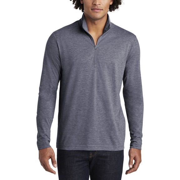 JustBlanks Tri Blend Wicking 1 4 Zip Pullover Moisture Wicking Lightweight Long Sleeve Top
