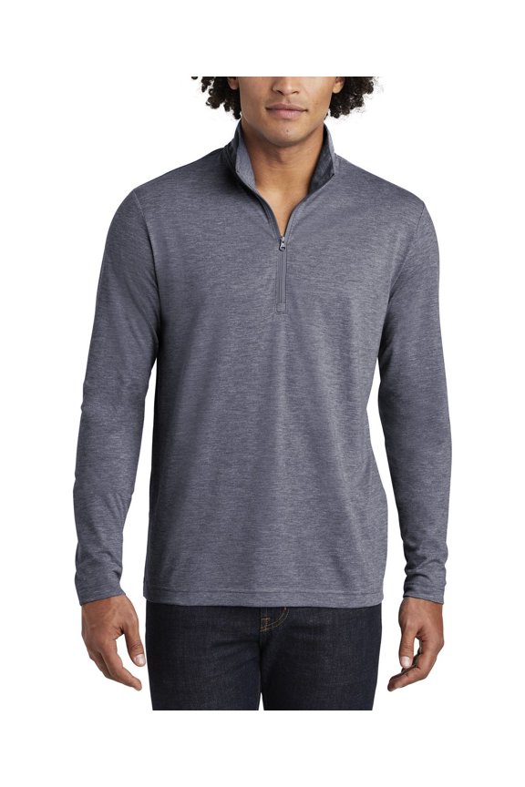 Tri Blend Wicking 1 4 Zip Pullover Moisture Wicking Lightweight Long Sleeve Top