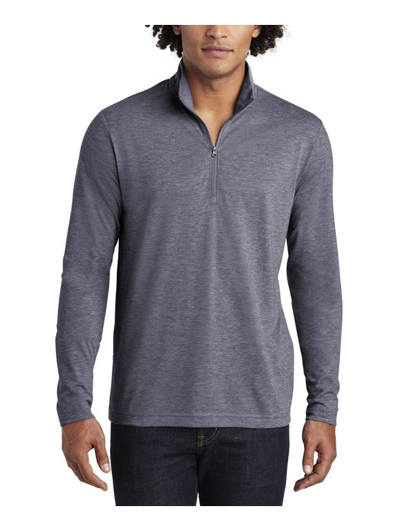 Tri Blend Wicking 1 4 Zip Pullover Moisture Wicking Lightweight Long Sleeve Top