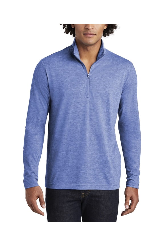 Tri Blend Wicking 1 4 Zip Pullover Moisture Wicking Lightweight Long Sleeve Top