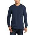 thumbnail image 1 of JustBlanks Long Sleeve All American Cotton Blend Tee Classic Fit Rib Knit Collar, 1 of 1