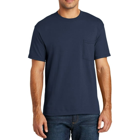 JustBlanks All American Pocket 100 Cotton Crew Neck Short Sleeve T Shirt