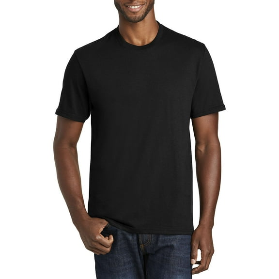JustBlanks Lightweight Cotton Polyester Blend Crew Neck Short Sleeve T Shirt