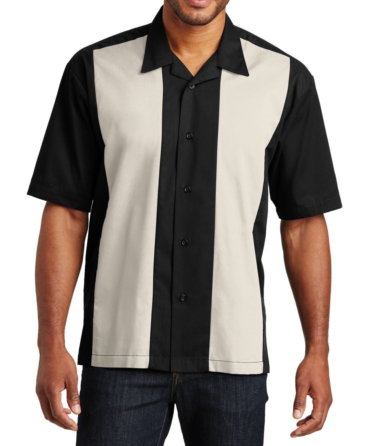 Just Blanks Retro Camp Shirt Camp Style Collar Dyed-to-Match Buttons ...