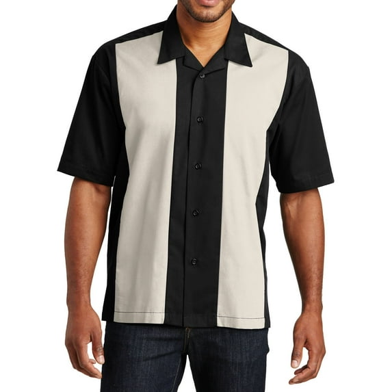 JustBlanks Mens Retro Camp Shirt Soft Peached Twill Cotton Poly Blend Short Sleeve Relaxed Collar