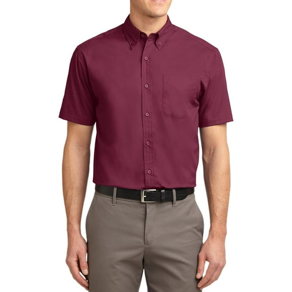 JustBlanks Short Sleeve Button Down Collar Easy Care Shirt