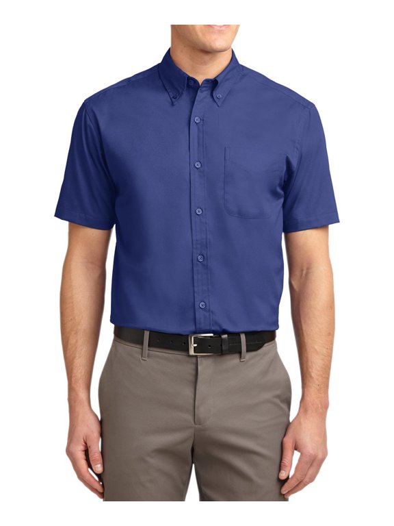 Short Sleeve Button Down Collar Easy Care Shirt