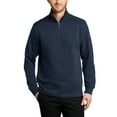 thumbnail image 1 of JustBlanks Slub Fleece 1 4 Zip Pullover with Cadet Collar Cotton Poly Blend Rib Knit Cuffs, 1 of 1