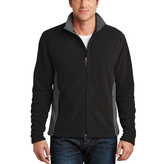 JustBlanks Colorblock Fleece Jacket with Zipper Adjustable Hem
