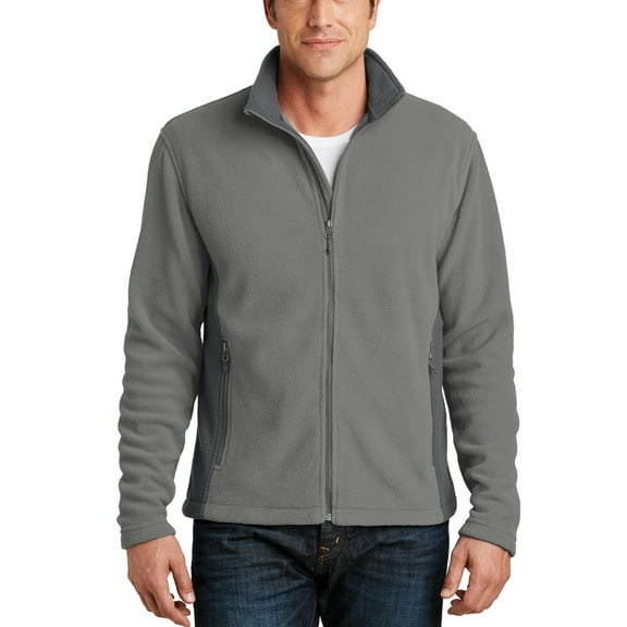 JustBlanks Colorblock Fleece Jacket with Zipper Adjustable Hem