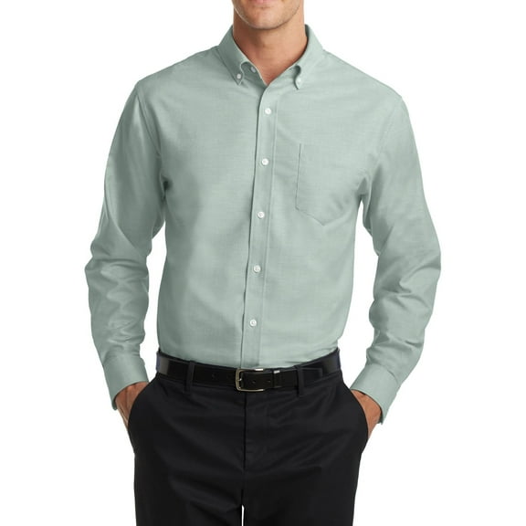 JustBlanks Mens Oxford Dress Shirt Wrinkle Resistant Stain Release Button Down Collar Long Sleeve