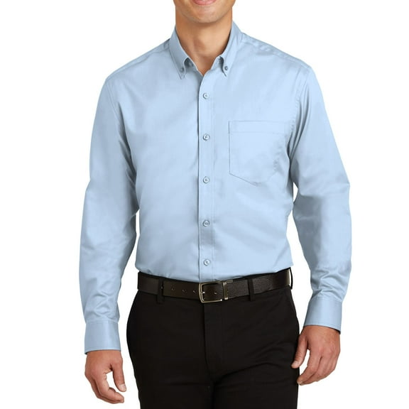 JustBlanks SuperPro Twill Dress Shirt Wrinkle Stain Resistant Button Down Collar Long Sleeve