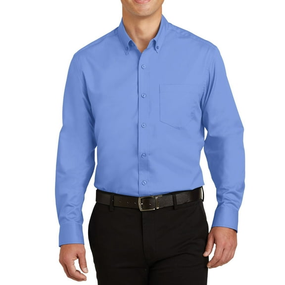 JustBlanks SuperPro Twill Dress Shirt Wrinkle Stain Resistant Button Down Collar Long Sleeve