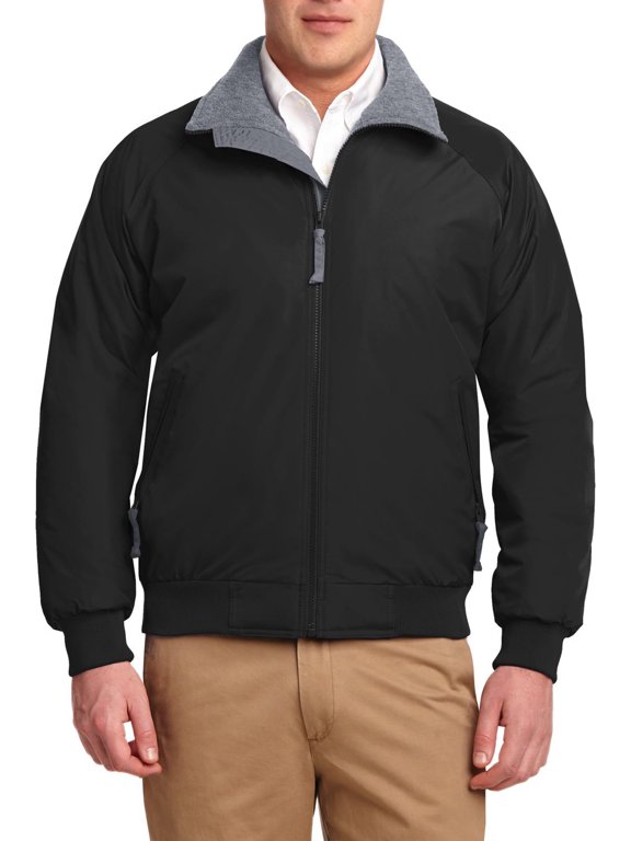 Mens Tall Insulated Full Zip Water Resistant Jacket with Fleece Lining Ribbed Cuffs