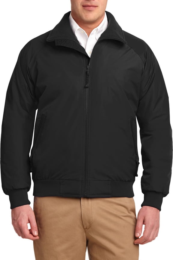 Mens Tall Insulated Full Zip Water Resistant Jacket with Fleece Lining Ribbed Cuffs