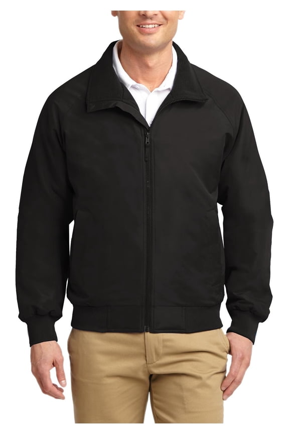 Just Blanks Tall Charger Jacket Heavyweight Sleeve Lining With 3-ounce Polyfill Front Zippered Pockets, True Black, 4XLT